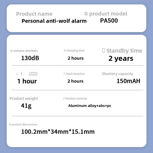 130?dB Rechargeable Personal Alarm Keychain ? Compact Safety Device w/ LED Light