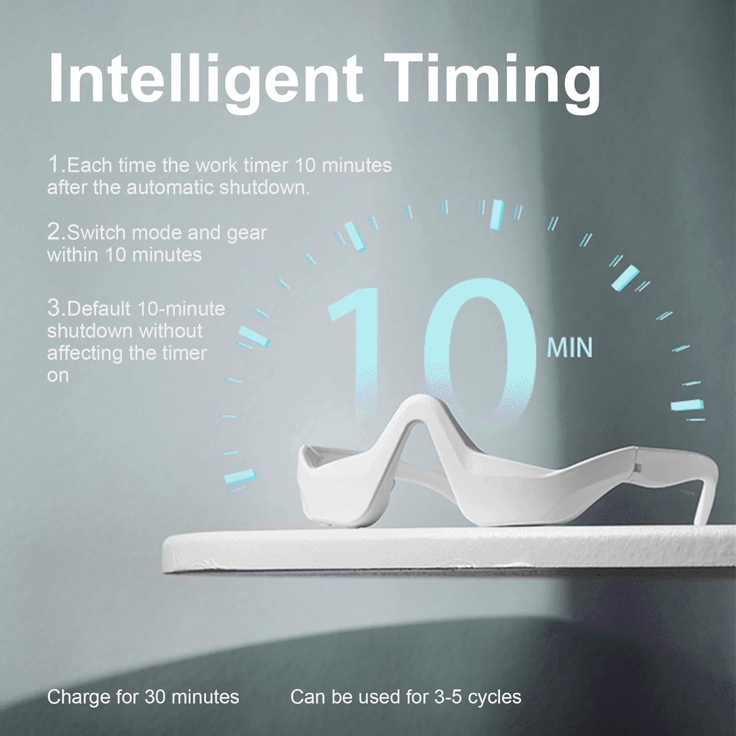 Under Eye Red Light Therapy Glasses with Dark Circle, Eye Bag and Wrinkle Elimination Massage