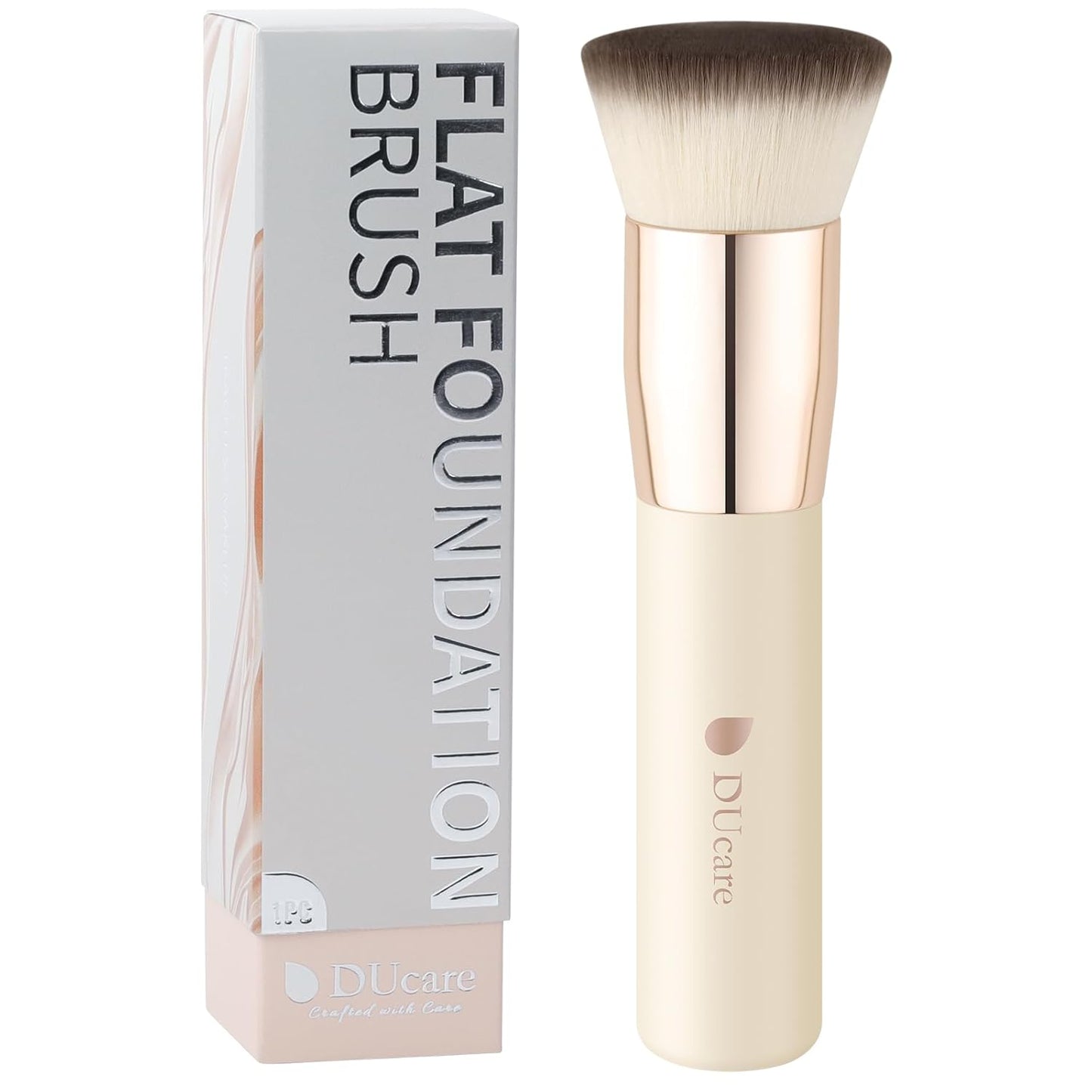Flat Top Kabuki Foundation Brush - Premium Makeup Brush for Liquid, Cream, and Powder - Buffing, Blending, and Face,Pink