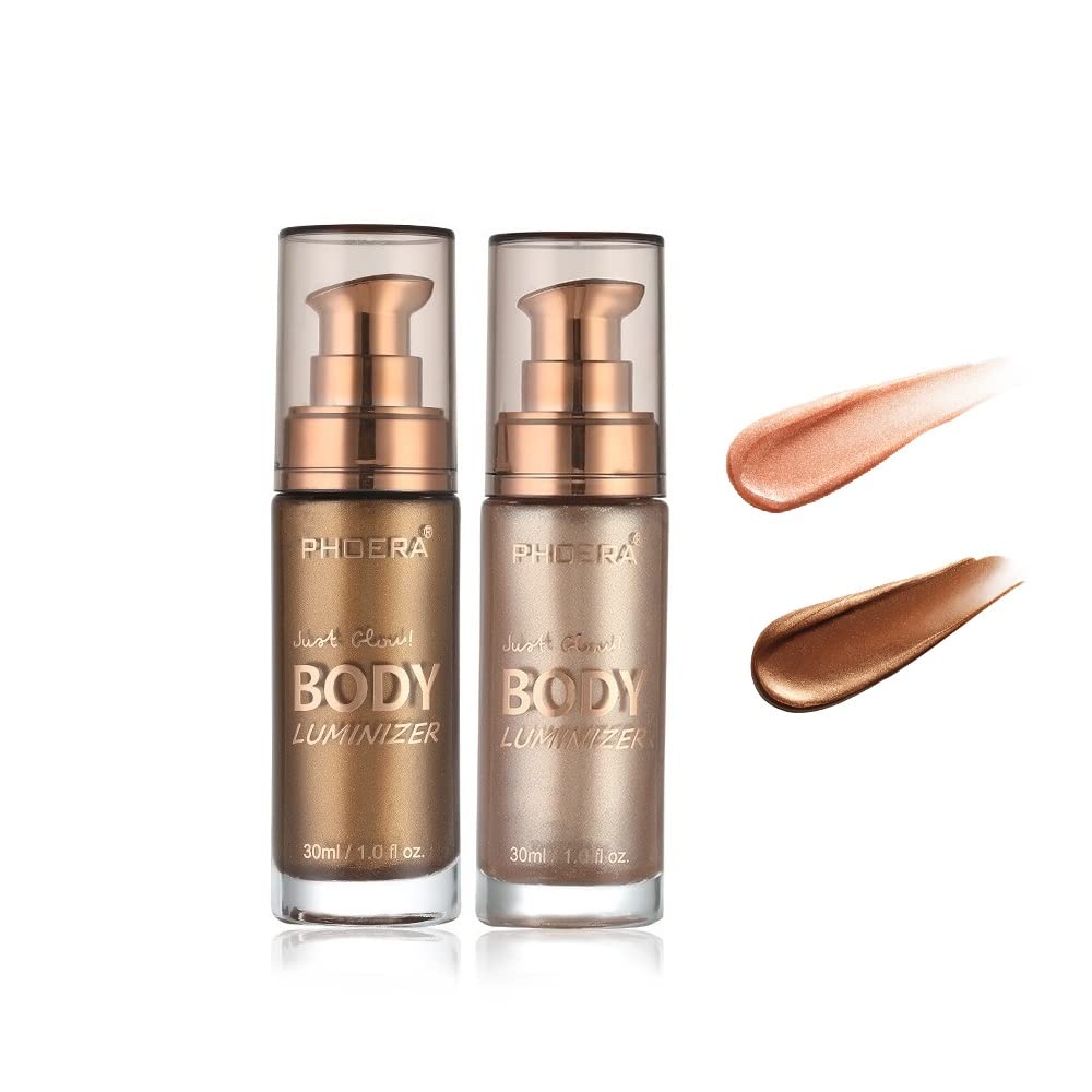 2 Pack Body Shimmer, Long Lasting Waterproof Moisturizing Glow Lotion for Face and Body.(103 Glistering Bronze)