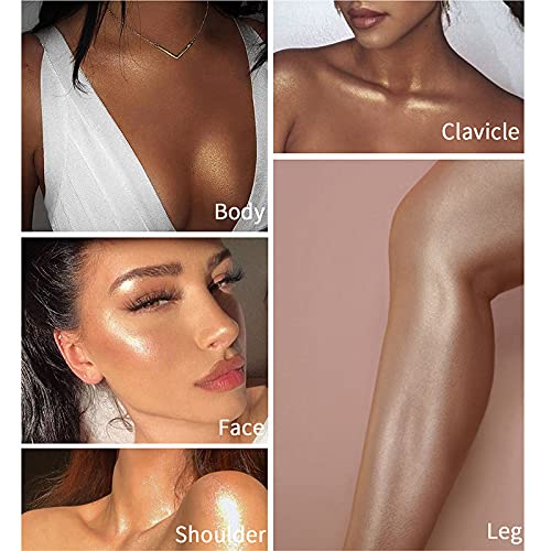 2 Pack Body Shimmer, Long Lasting Waterproof Moisturizing Glow Lotion for Face and Body.(103 Glistering Bronze)