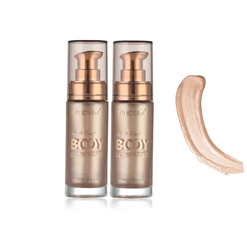 2 Pack Body Shimmer, Long Lasting Waterproof Moisturizing Glow Lotion for Face and Body.(103 Glistering Bronze)
