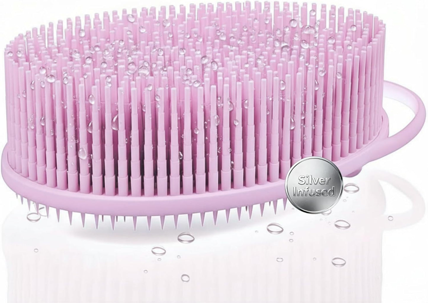 Silicone Body Scrubber for Shower - Gentle Exfoliating Back Scrubber with Soft Bristles -  Premium Dual Sided Bath Brush Massage - Loofah Alternative for Sensitive Skin - Gift Women Men