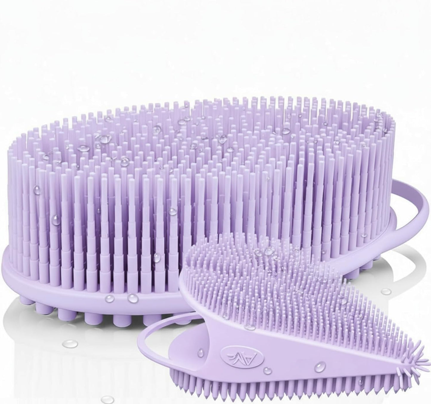 Silicone Body Scrubber for Shower - Gentle Exfoliating Back Scrubber with Soft Bristles -  Premium Dual Sided Bath Brush Massage - Loofah Alternative for Sensitive Skin - Gift Women Men