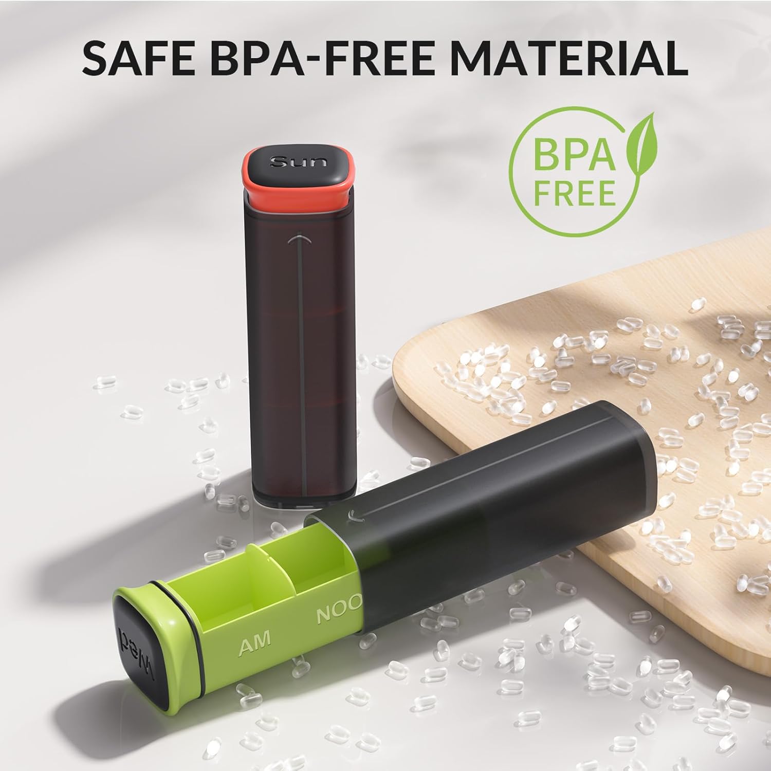 Weekly Pill Organizer 3X a Day, Detachable Pill Box 7 Day, Large 3 Times Daily Pill Case, Travel Pill Container Holder, Week Medication Dispenser Pillbox for Vitamin Supplement Medicine, Black