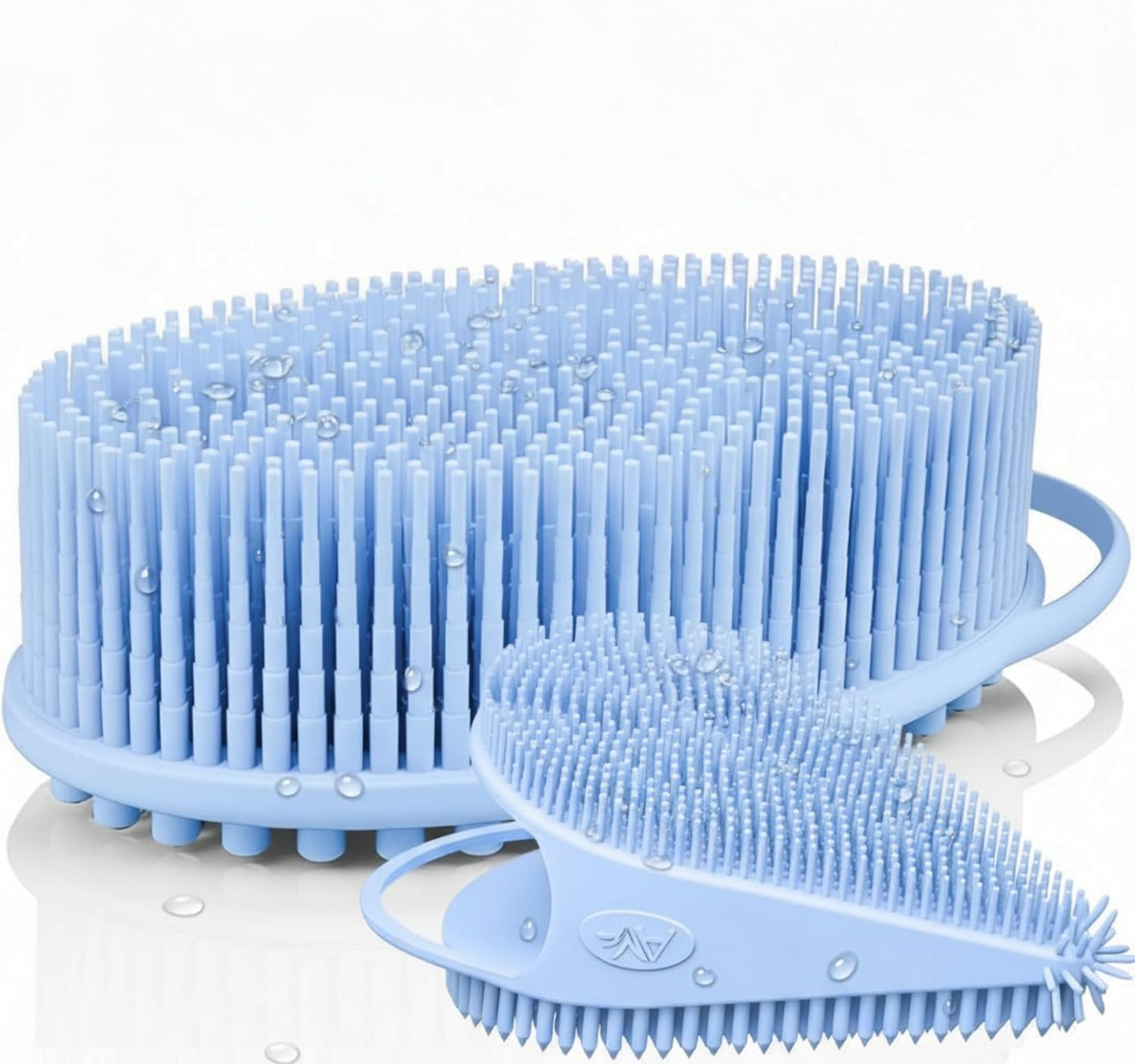 Silicone Body Scrubber for Shower - Gentle Exfoliating Back Scrubber with Soft Bristles -  Premium Dual Sided Bath Brush Massage - Loofah Alternative for Sensitive Skin - Gift Women Men