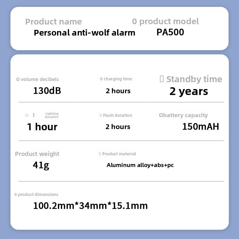 130?dB Rechargeable Personal Alarm Keychain ? Compact Safety Device w/ LED Light