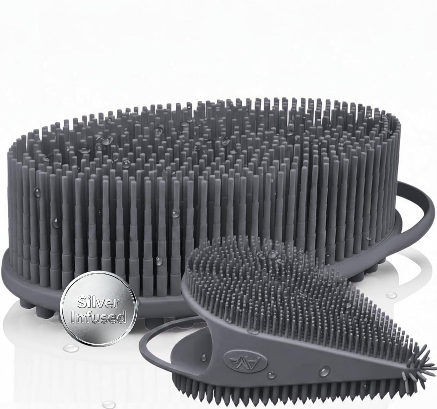 Silicone Body Scrubber for Shower - Gentle Exfoliating Back Scrubber with Soft Bristles -  Premium Dual Sided Bath Brush Massage - Loofah Alternative for Sensitive Skin - Gift Women Men