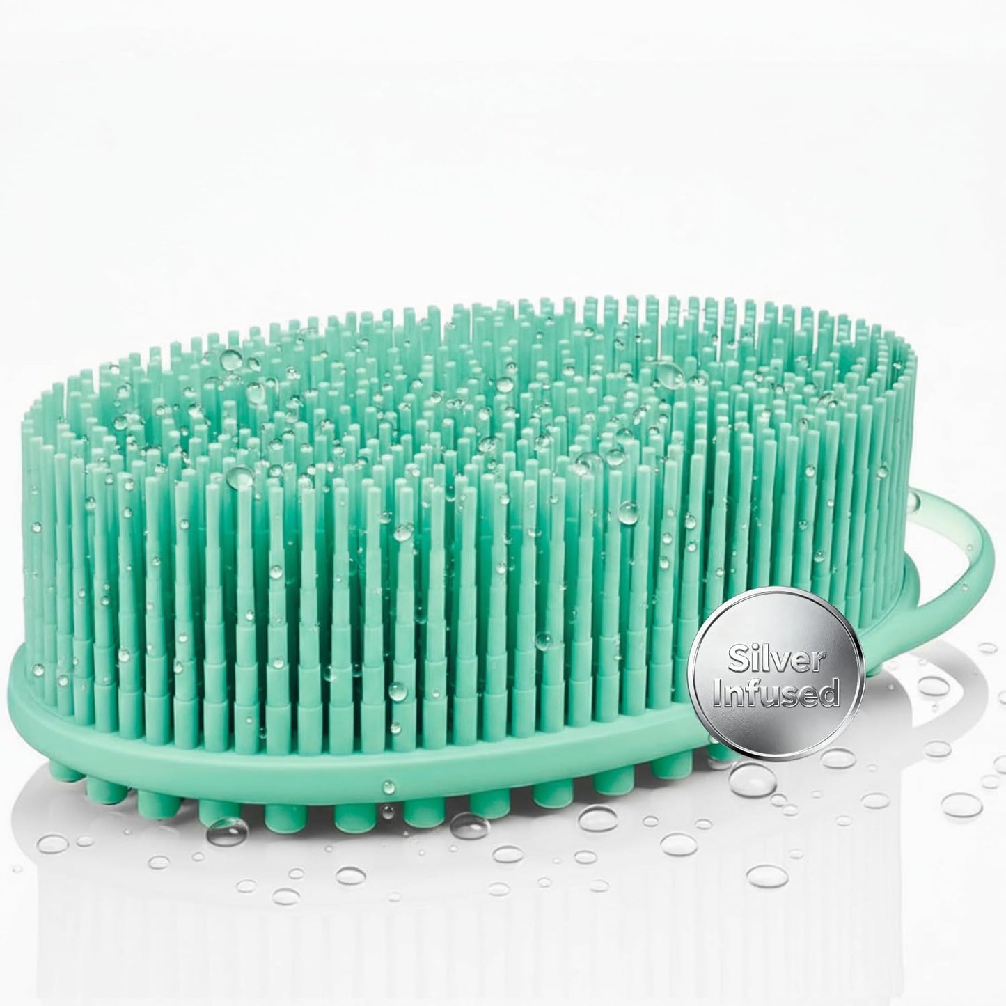 Silicone Body Scrubber for Shower - Gentle Exfoliating Back Scrubber with Soft Bristles -  Premium Dual Sided Bath Brush Massage - Loofah Alternative for Sensitive Skin - Gift Women Men