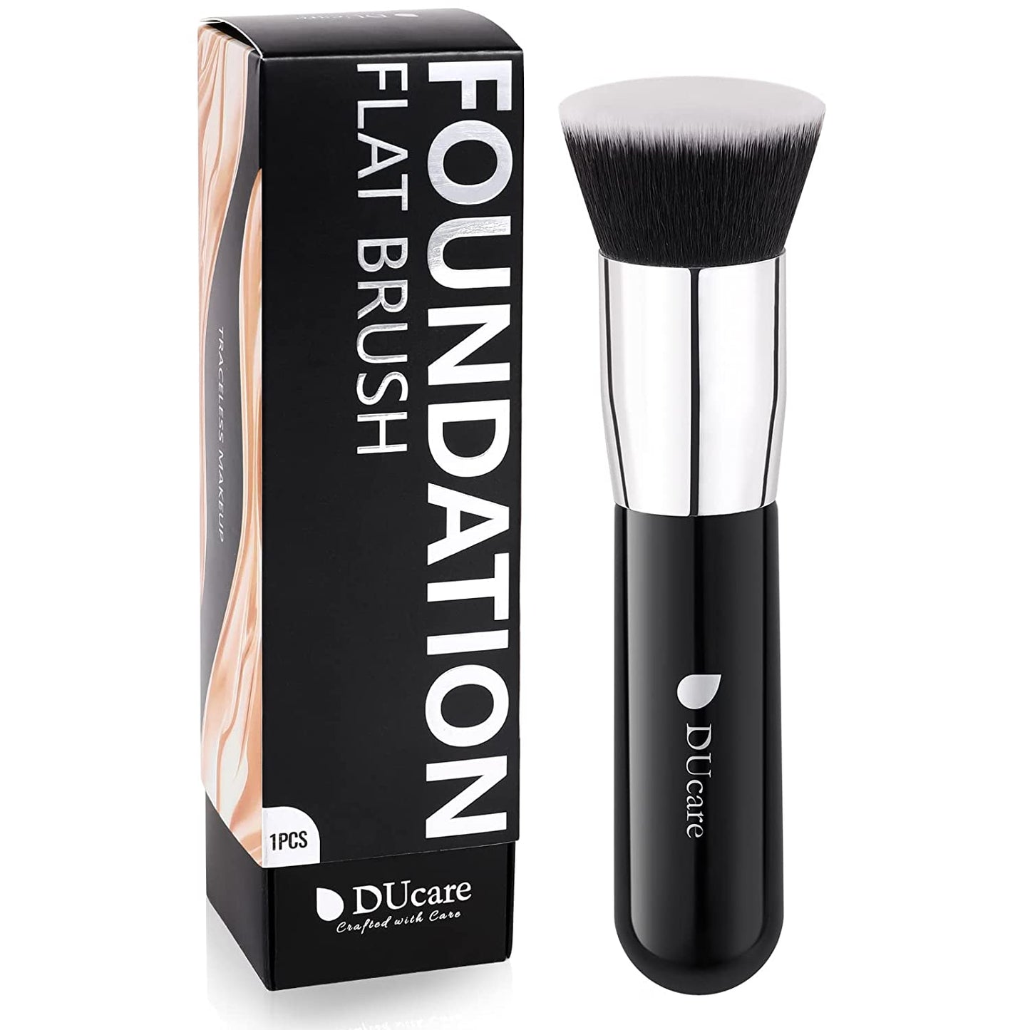 Flat Top Kabuki Foundation Brush - Premium Makeup Brush for Liquid, Cream, and Powder - Buffing, Blending, and Face,Pink