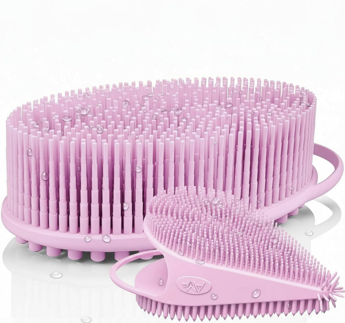 Silicone Body Scrubber for Shower - Gentle Exfoliating Back Scrubber with Soft Bristles -  Premium Dual Sided Bath Brush Massage - Loofah Alternative for Sensitive Skin - Gift Women Men