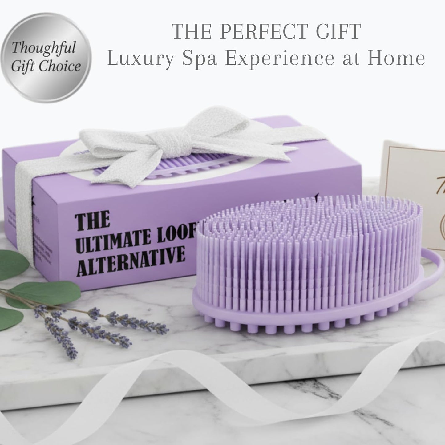 Silicone Body Scrubber for Shower - Gentle Exfoliating Back Scrubber with Soft Bristles -  Premium Dual Sided Bath Brush Massage - Loofah Alternative for Sensitive Skin - Gift Women Men