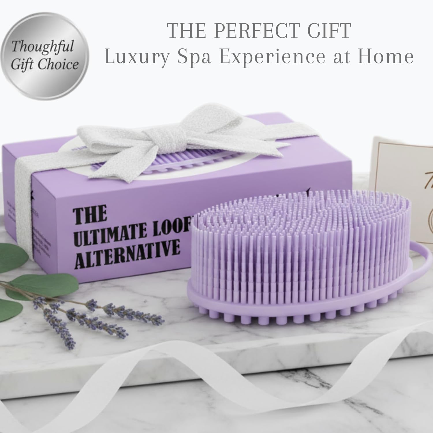 Silicone Body Scrubber for Shower - Gentle Exfoliating Back Scrubber with Soft Bristles -  Premium Dual Sided Bath Brush Massage - Loofah Alternative for Sensitive Skin - Gift Women Men