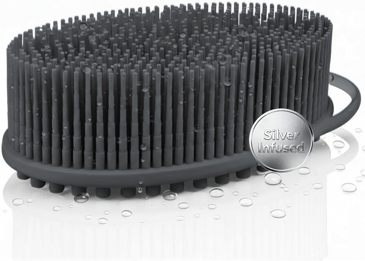 Silicone Body Scrubber for Shower - Gentle Exfoliating Back Scrubber with Soft Bristles -  Premium Dual Sided Bath Brush Massage - Loofah Alternative for Sensitive Skin - Gift Women Men