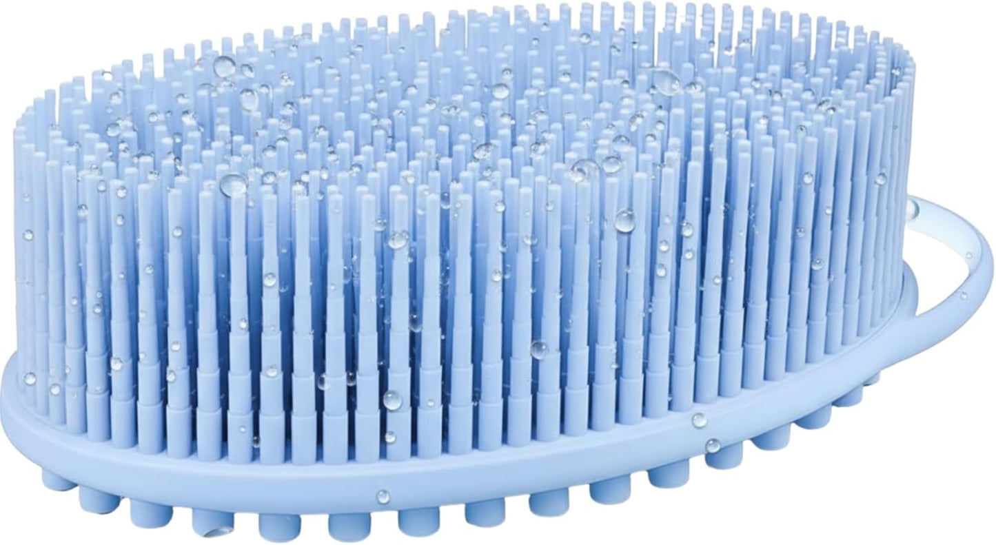 Silicone Body Scrubber for Shower - Gentle Exfoliating Back Scrubber with Soft Bristles -  Premium Dual Sided Bath Brush Massage - Loofah Alternative for Sensitive Skin - Gift Women Men